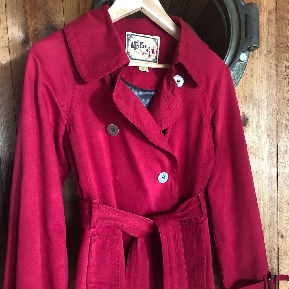 Red Coat, three button silver closure